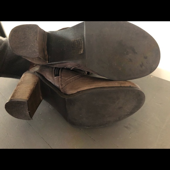 Soft Real Leather Brown Heeled Boots - Picture 3 of 4